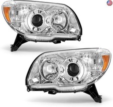 Headlights Assembly for Toyota 4Runner 2006 2007 2008 2009 Chrome Housing Amber