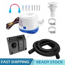 1100 GPH 12V Automatic Submersible Boat Bilge Water Pump 3 Way Switch for Boats