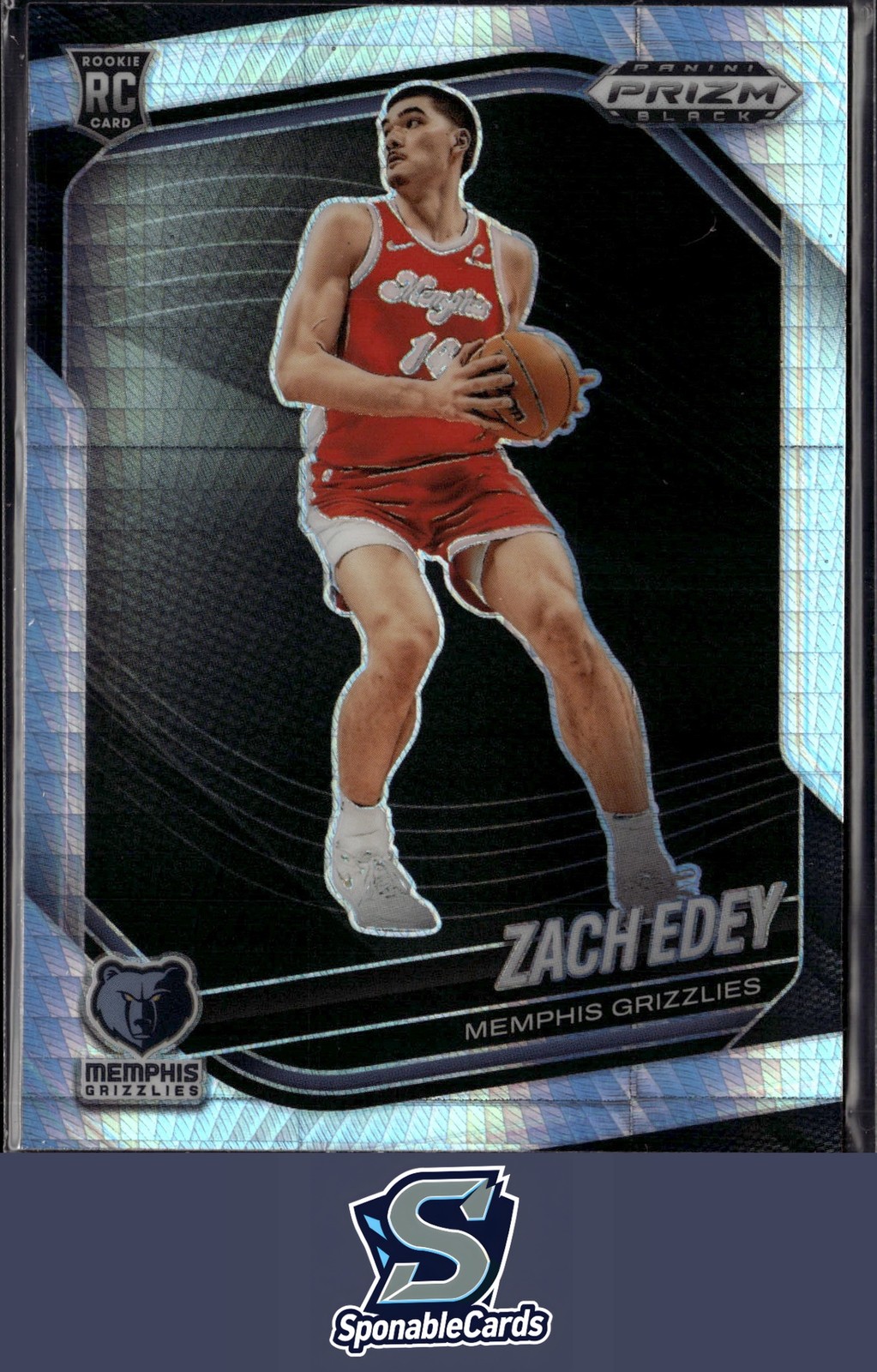 2024-25 Panini Prizm Black #64 Zach Edey Hyper Prizms