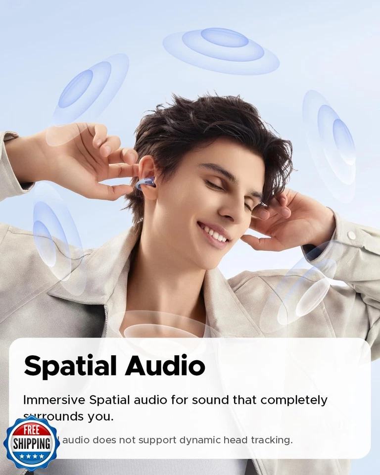 Auriculares inalámbricos SoundPEATS PearlClip Pro Ear ultra abiertos azules Foto 4 de 4