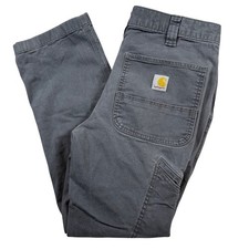 Carhartt Work Pants Mens 32x30 Grey Rugged Flex Relaxed Fit Canvas BN2291-M