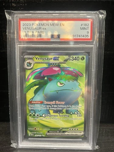 PSA 9 Pokémon Scarlet & Violet 151 Venusaur ex Ultra Rare 182/165 TCG Slab.