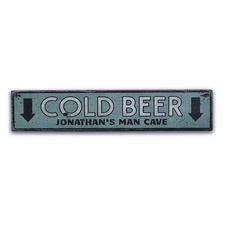 Cold Beer Sign, Rustic Beer Sign -Distressed Wooden Sign