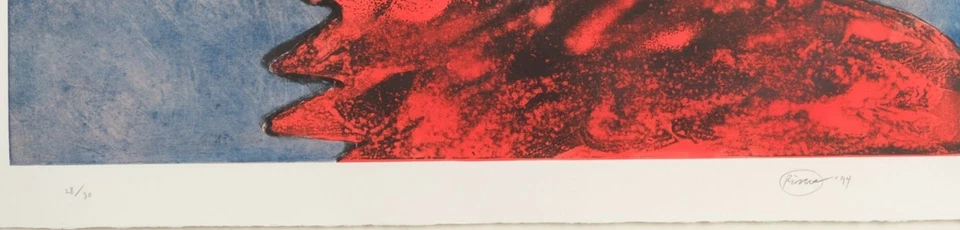 Otto Piene Farbaquatinta Radierung handsigniert datiert nummeriert - Bild 3 von 3