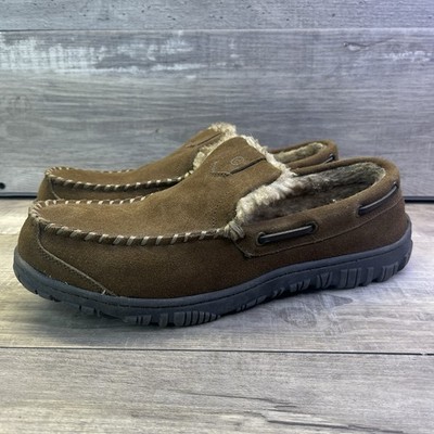 Clarks Hudson Bay II Mens Size 11 Brown Leather  Slip On Slippers Shoes JMH0674