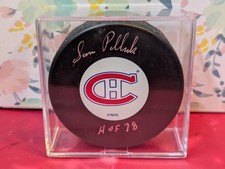 Sam Pollock Montreal Canadiens HOF NHL HOCKEY PUCK Signed AUTOGRAPHED Case