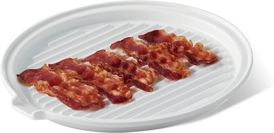 Microwave Bacon Tray Ceramic Bacon Cooker Meat Rack for Oven Cooking Crispy