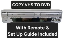 Funai Copy VHS To DVD VHS DVD Recorder with Remote & Set Up Guide B2737
