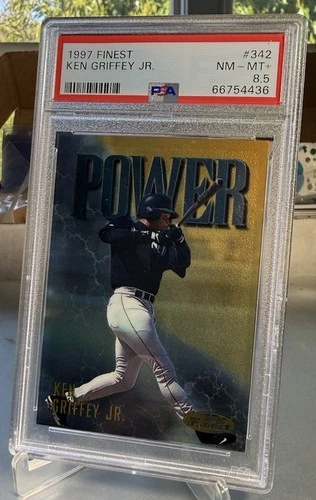 1997 Topps Finest #342 Ken Griffey Jr. GOLD PSA 8.5