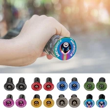 1 Pair Aluminum Bicycle Handlebar End Plug Mountain Bike Flat Riser Bar Grip Cap