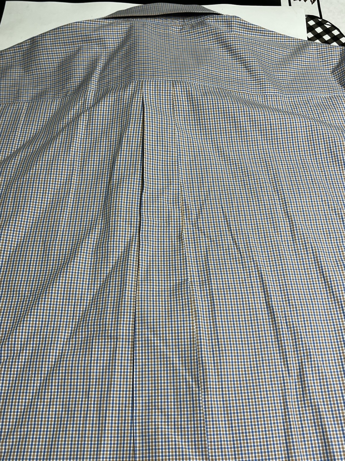 Peter Millar Blue Tan Checked Pattern Long Sleeve… - image 14