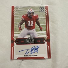 Tyreke Smith 2022 Leaf Draft Autograph Rookie Card Red #BA-TS2 Ohio State OSU. rookie card picture