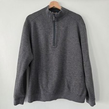 Tommy Bahama Mens Reversible Gray Quarter Zip Pullover Sweater Size Large