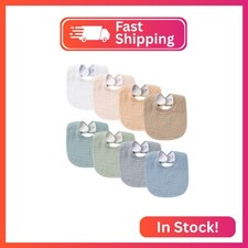 Konssy Muslin Baby Bibs 8 Pack Baby Bandana Drool Bibs Cotton for Unisex Boys an