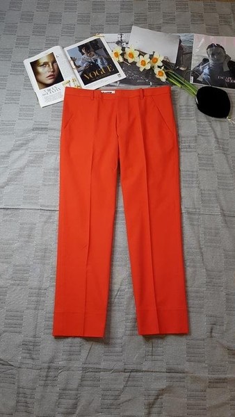 Women Jil Sander Trousers Red Cotton 38 / M / 46