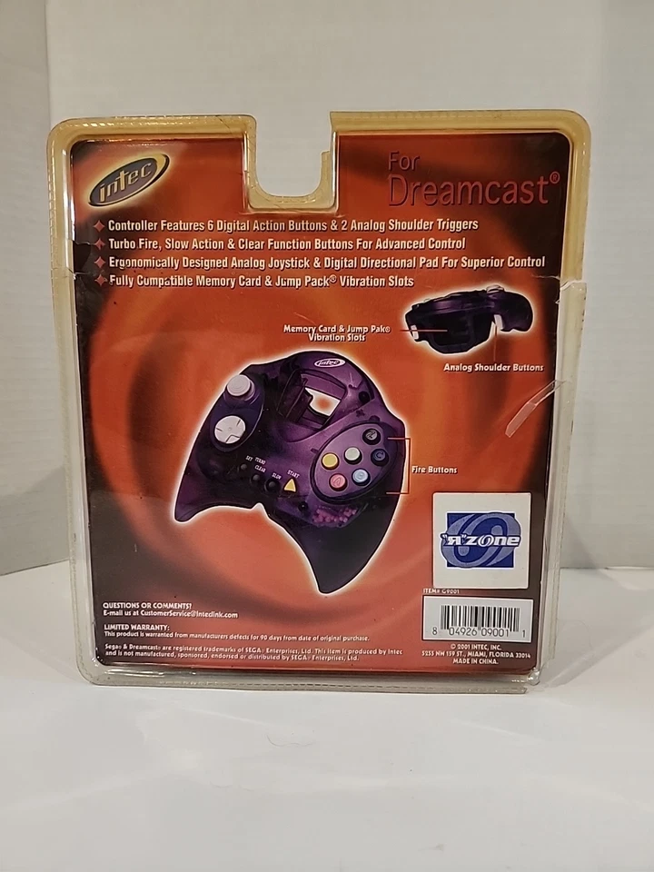Dreamcast Dream Shark Purple Controller NIB 2001 Intec Turbo Rare Color - Image 3 of 4