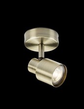 Knightsbridge 230V GU10 Single Spotlight - Antique Brass 