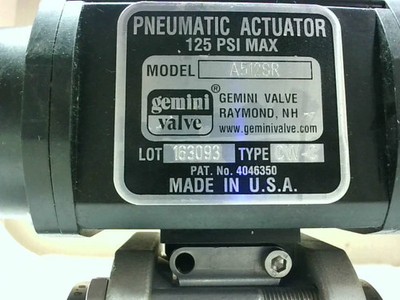 Gemini A512SR Pneumatic Actuator Type CW-C w/ 1-1/4'' Stainless-New No Box