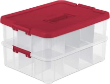 24 Compartment Stack & Carry Christmas Ornament Storage Box | 14276604