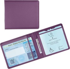 Genuine Leather Disabled Blue Badge Holder with Timer Wallet – Secured Disabilit