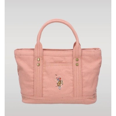 U.S. POLO ASSN. Canvas Tote Bag Pink Handbag New with Tags Japan