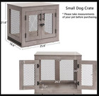 Unipaws Furniture, Wooden Dog Kennel for Small Breed, Weathered Gray, Open Box