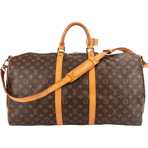 Louis Vuitton Monogram Keepall 55 Bandoulière Travel Bag Pouch