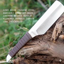 Japanese Kamisori Straight Razor Handmade Razor Honed Shave Ready Leather Wraped