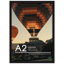 A2 Picture Frame Black, Classic 16.5x23.4 Poster Frame, Horizontal or Vertica...