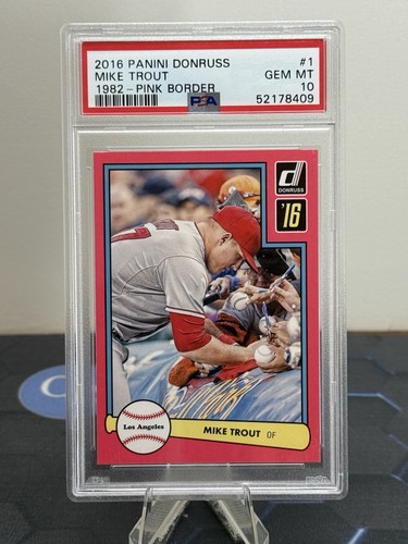 Mike Trout [Pink Border] #1 2016 Panini Donruss 1982 card