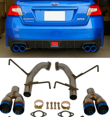 Quad Tips Exhaust For 15-21 Subaru WRX / STi Axle Back Muffler Delete 4 Inch New