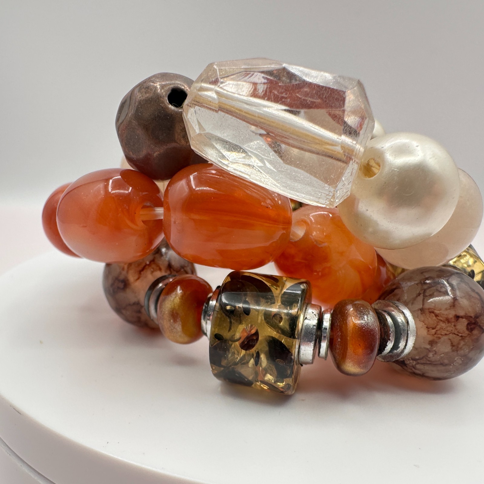 Vintage 90s Beaded Stackable Bracelets Set Boho C… - image 3