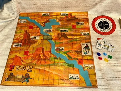 Vintage F Troop Game Board~Replacement Pieces~1965 Ideal~No Box.