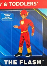 DC Comics THE FLASH Boys Toddler Costume Dress Up Size 2T Muscle Chest Hero NEW