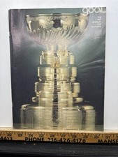 1977 Stanley Cup Hockey Playoffs NHL Penguins Maple Leafs Goal Magazine Vintage