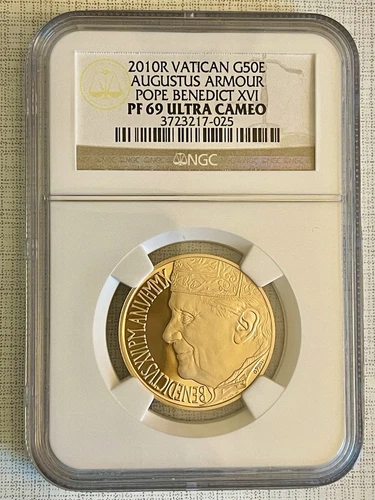 Vatican 2010R Augustus Armour Pope Benedict XVI 50 Euro Gold NGC PF69 Sku# 3889