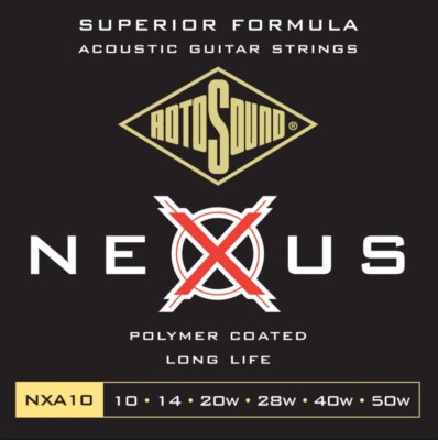 Rotosound NXA10 Nexus Polymer Coated Long Life Acoustic Guitar Strings 10-50w