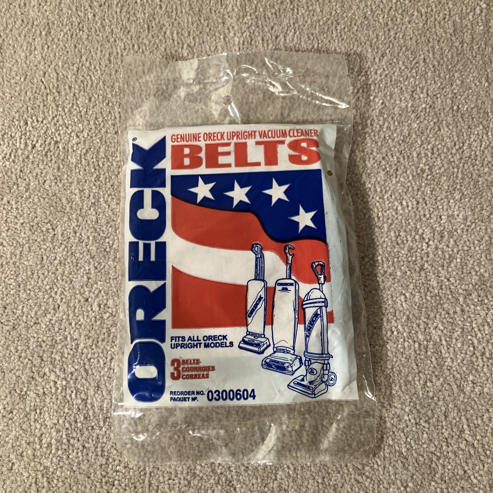 (3) Genuine Oreck XL Vacuum Belt 0300604, 0300604, 0100604, 0100604 NEW SEALED eBay