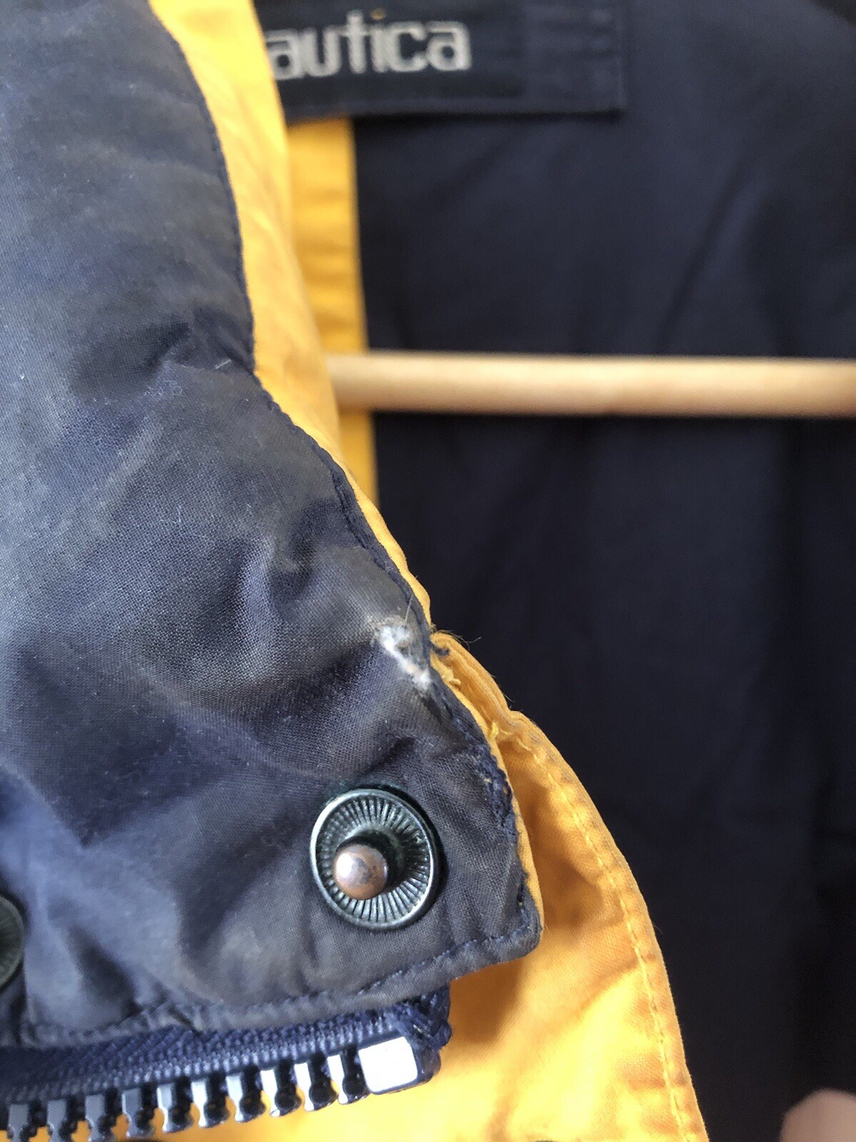 Nautica RARE Reversible Nautical Flag Puffer Duck Down Jacket Coat Navy Blue XL image 9