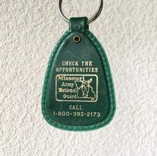 Vintage Keychain MISSOURI ARMY NATIONAL GUARD Key Fob Ring USA Made