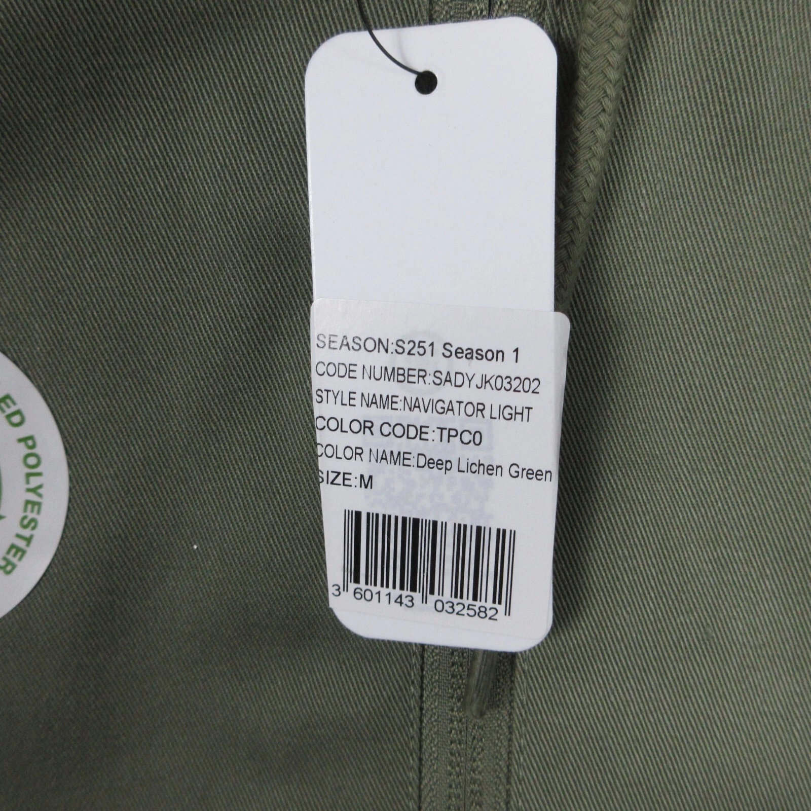 DC Jacket Mens Medium Green Solid Re/Solve Navigator Windbreaker Lightweight NWT - product detail image 5