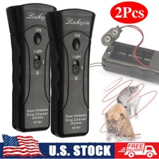 2 X Ultrasonic Anti Dog Barking Trainer Electronic Dog Deterrent Repeller Device