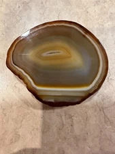 Polished Natural Agate Slice Belt Buckle Wheeler MFG, Lemmon, SD