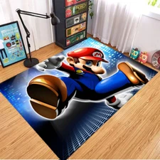 Super Mario Area Rugs Fluffy Rugs Floor Mats Bedroom Anti-skid Soft Carpet Gift