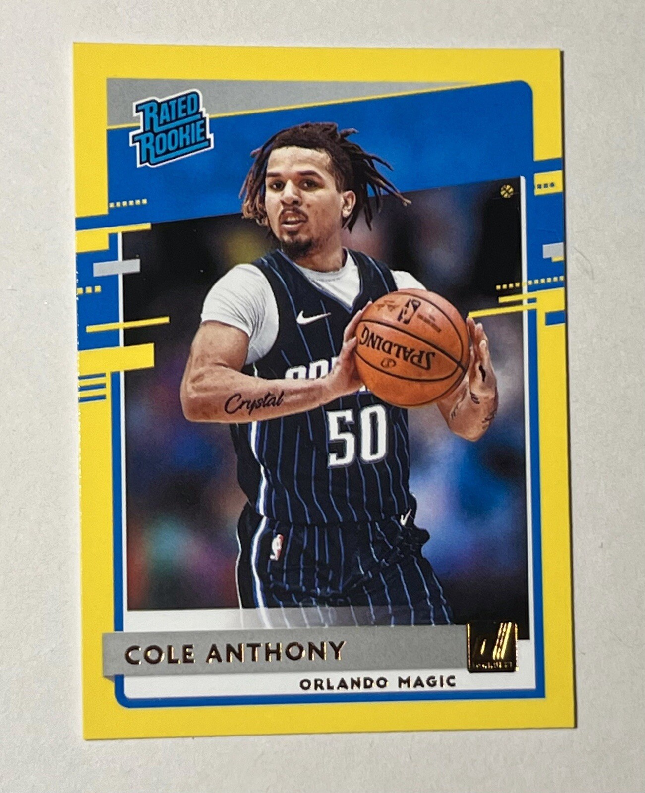 2020-21 Panini Donruss Cole Anthony #208 Yellow Flood Rated Rookie