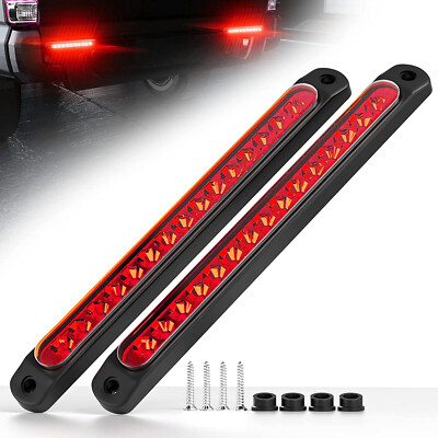 2x 10'' Strip Car Truck Trailer LED Brake Rear Tail Lights Stop Light Bar 12V-24V