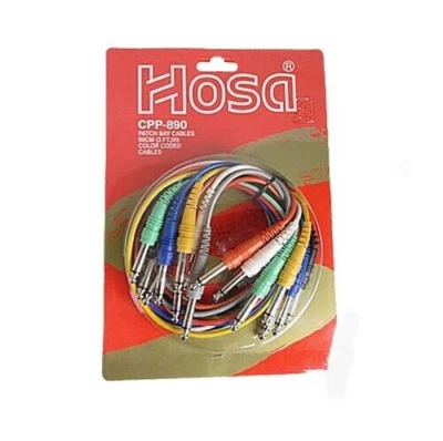 HOSA TECHNOLOGY Hosa CPP 890 Set of 8, 1/4in TS Patch Cables, 3 ft - New, Free Shipping