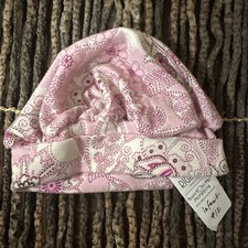 Adorable Bohemian Paisley Pink Infant Hat By Kumquat 100% Cotton NWT