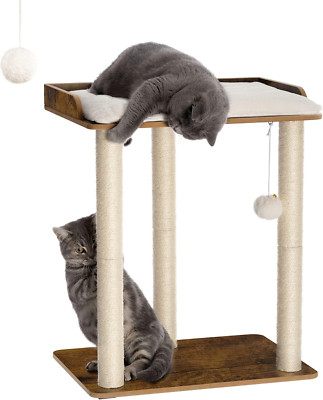 26.7In Large Cat Tree Tower Condo, Cat Scratch Posts for Indoor Cats, Big Plate,