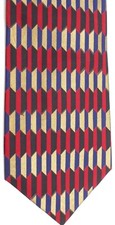 Mulberry Neckwear Men' Silk Tie 56" X 4" Multi-Color Geometric